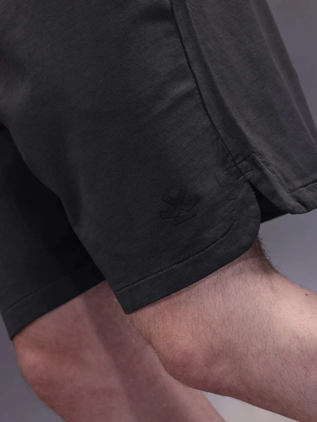 Solid Loose Fit Shorts | Dark Grey - Image 5
