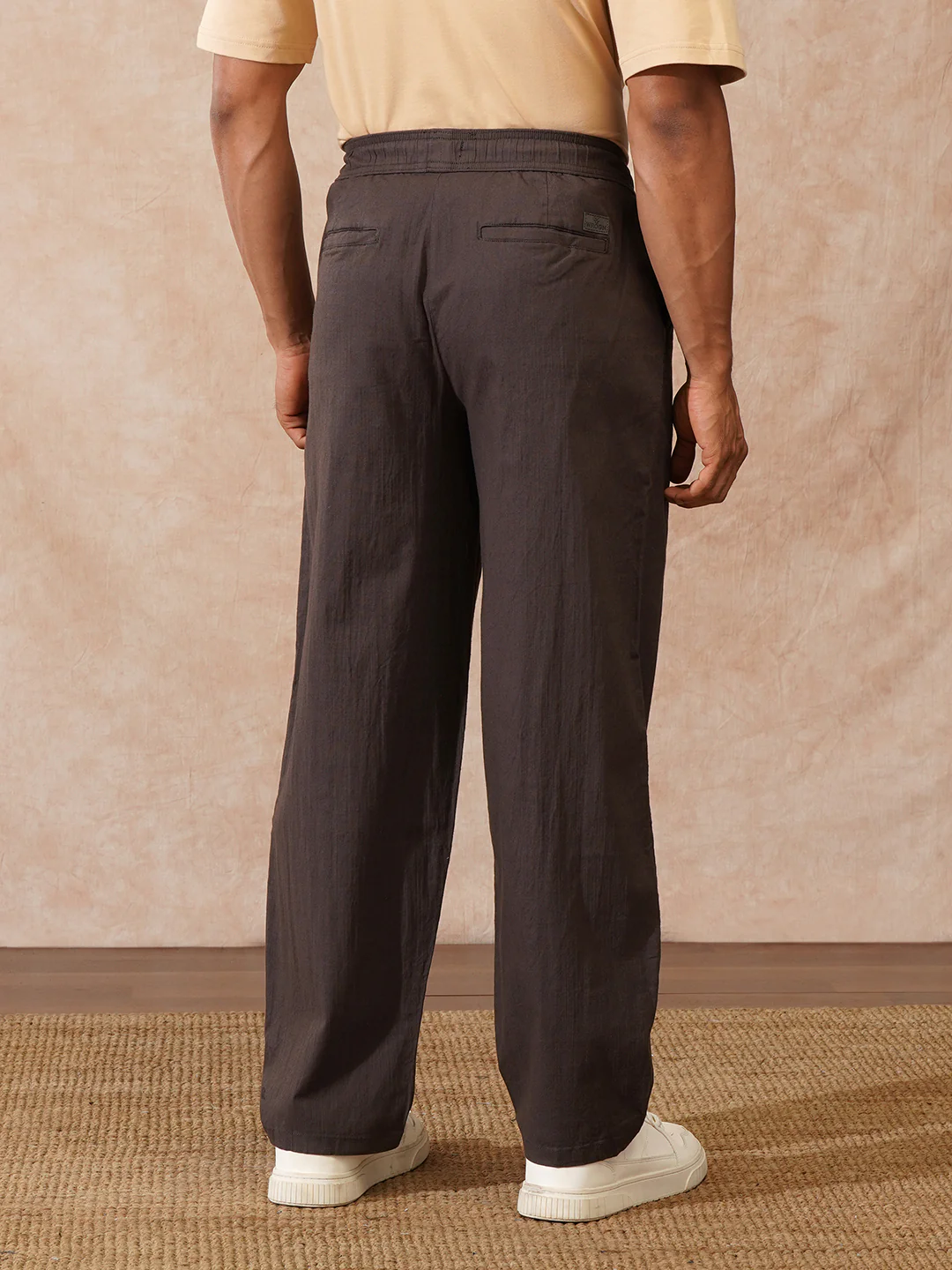 Solid Loose Fit Trouser | Brown - Image 3