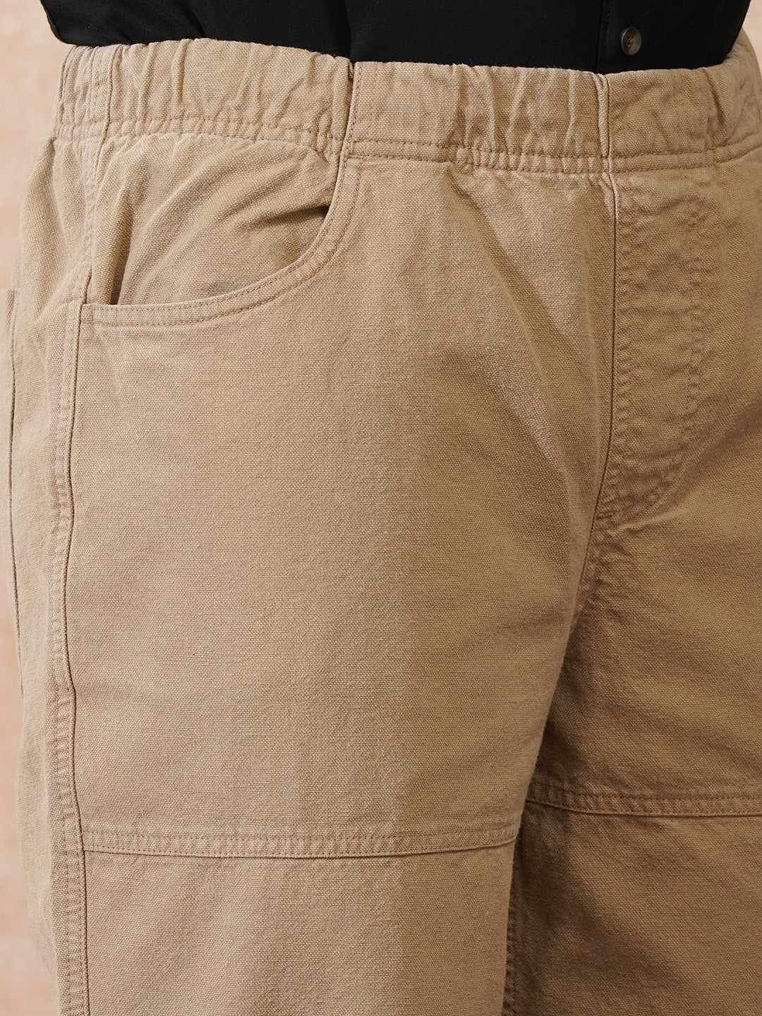 Solid Loose Fit Trousers | Khaki - Image 5
