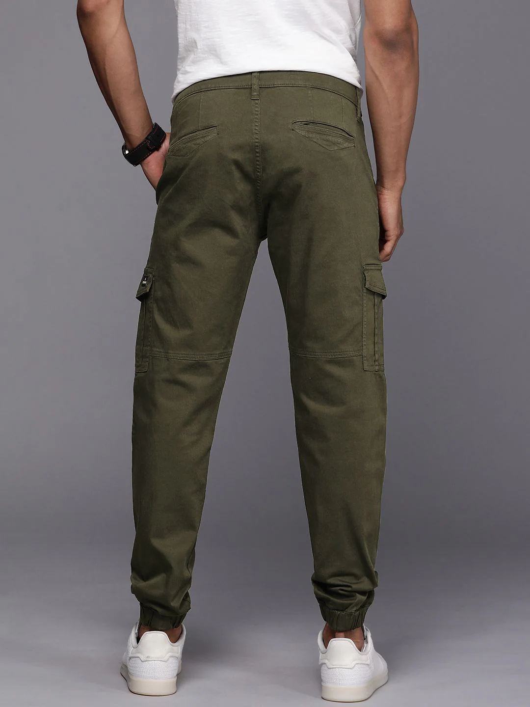 Solid Olive Cargo Jogger - Image 3