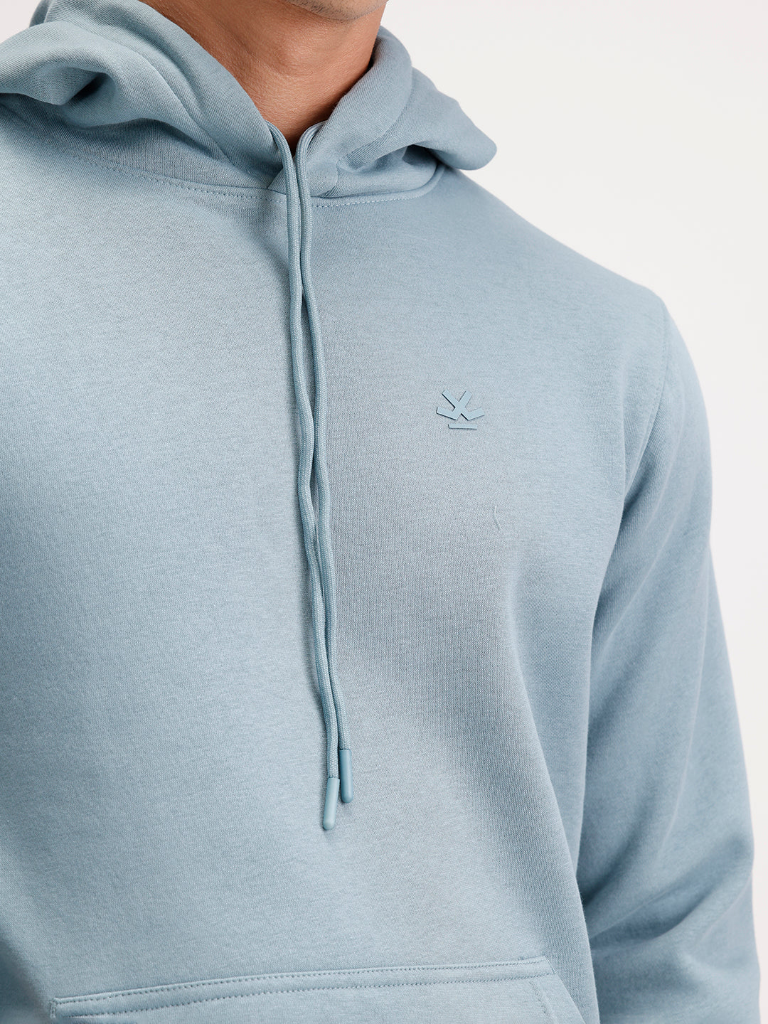 Solid Regular Fit Hoodie  | Light Green - Image 5