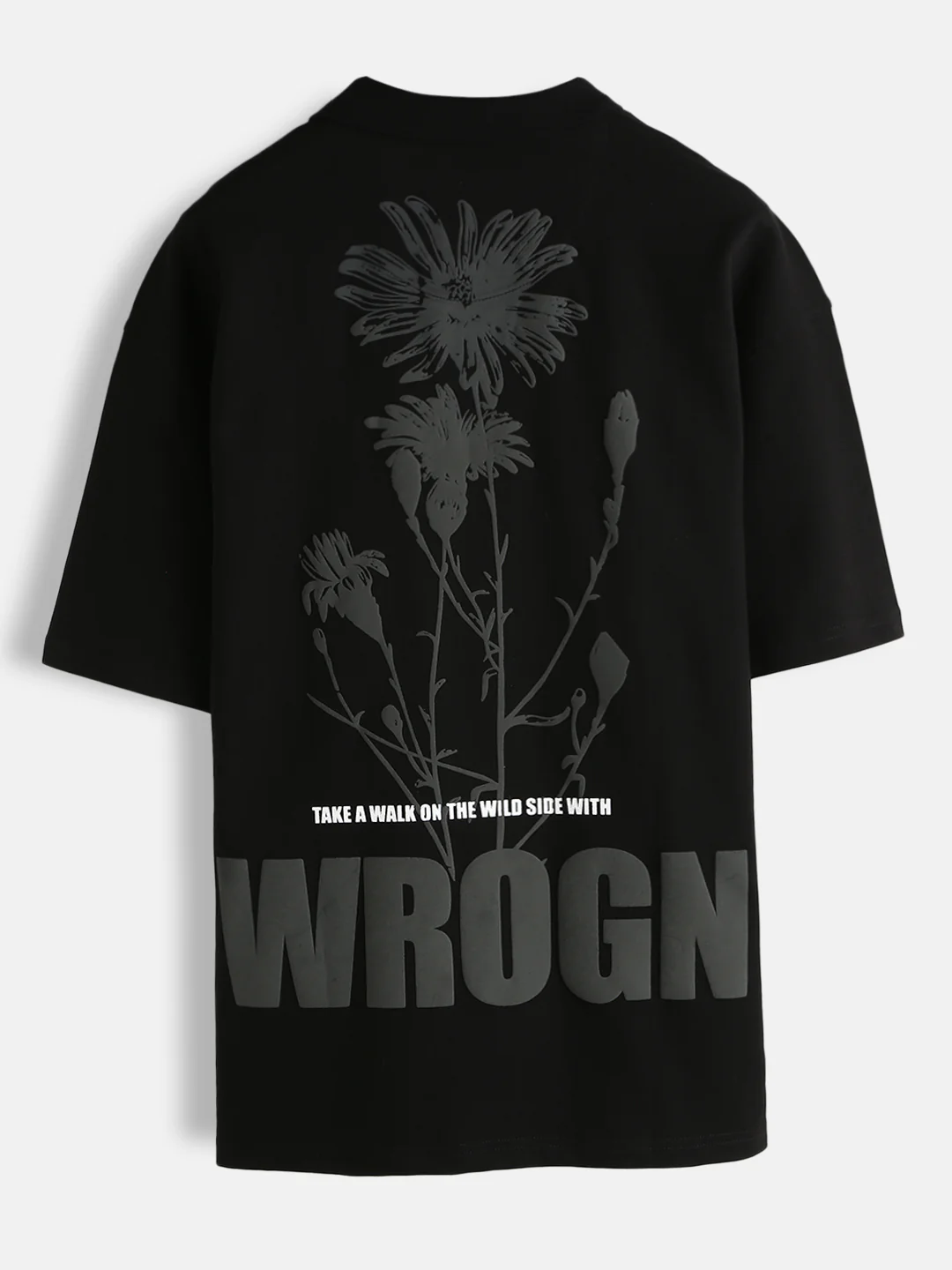 Solid Oversized Fit T-Shirt | Black - Image 2