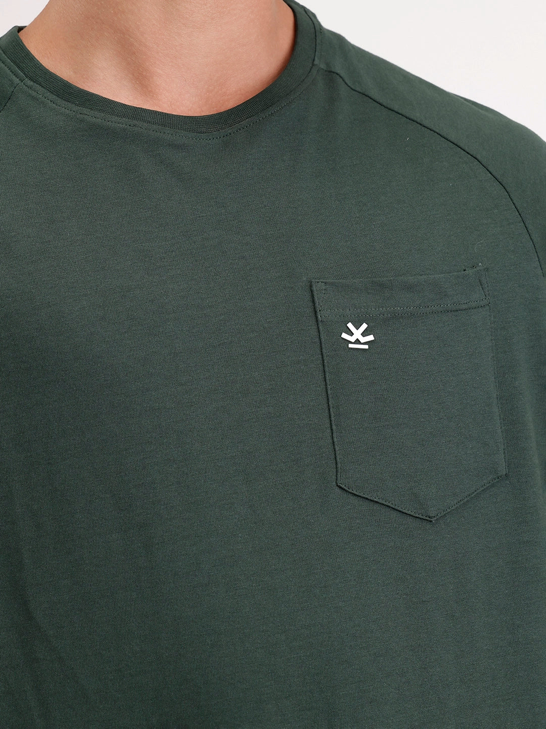 Solid Oversized Ragland Collar T-Shirt | Dark Green - Image 5