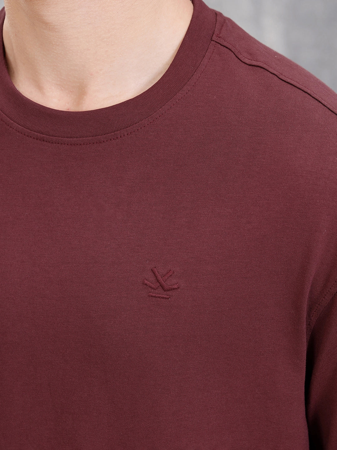 Solid Oversized T-Shirt | Maroon - Image 4