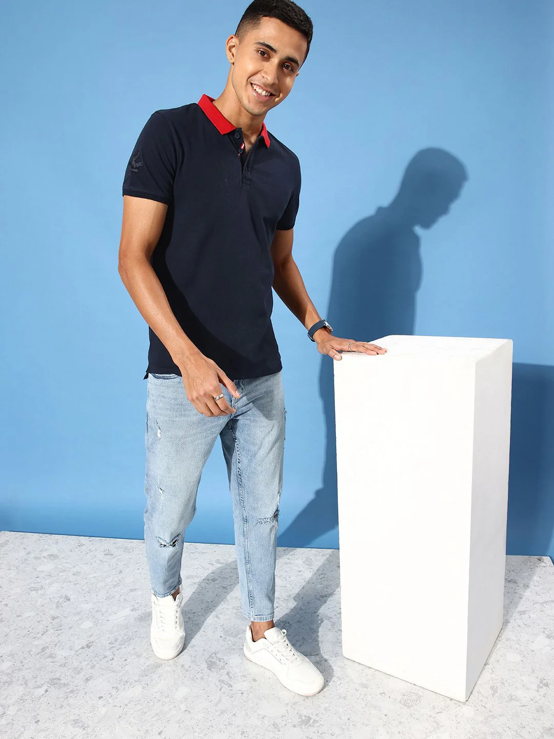 Solid Red Collar Polo T-Shirt - Image 2