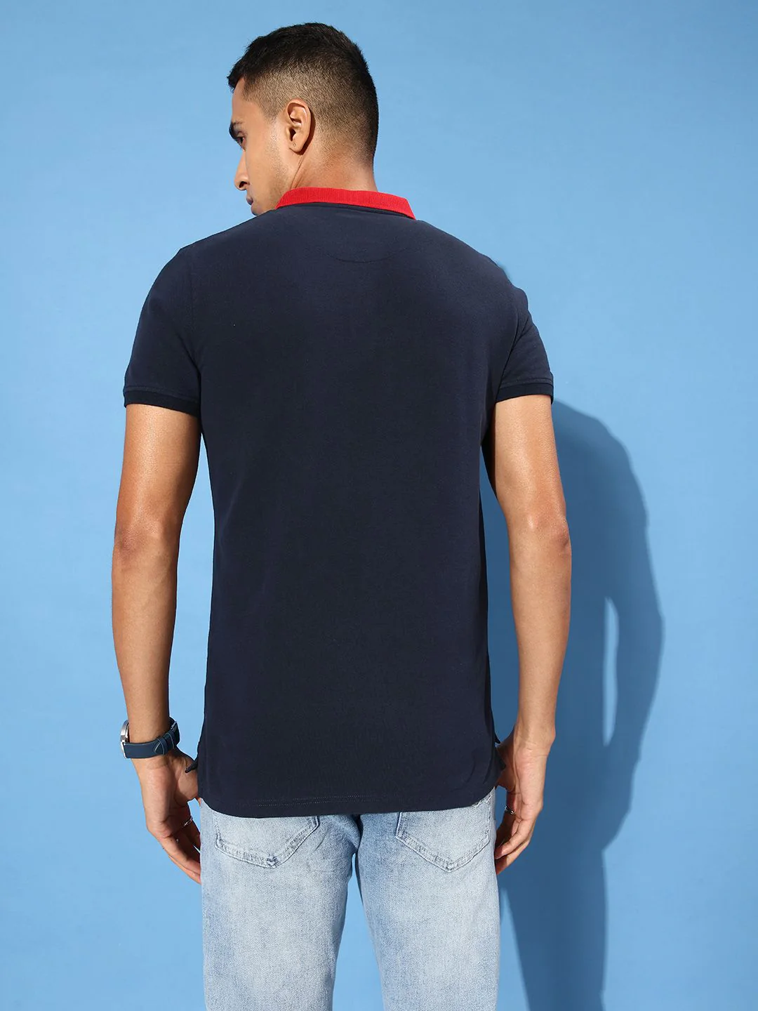 Solid Red Collar Polo T-Shirt - Image 5