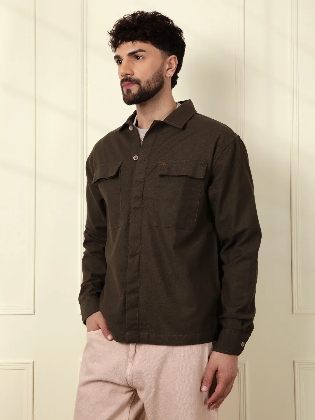 Solid Regular Fit Shacket | Olive - Image 5