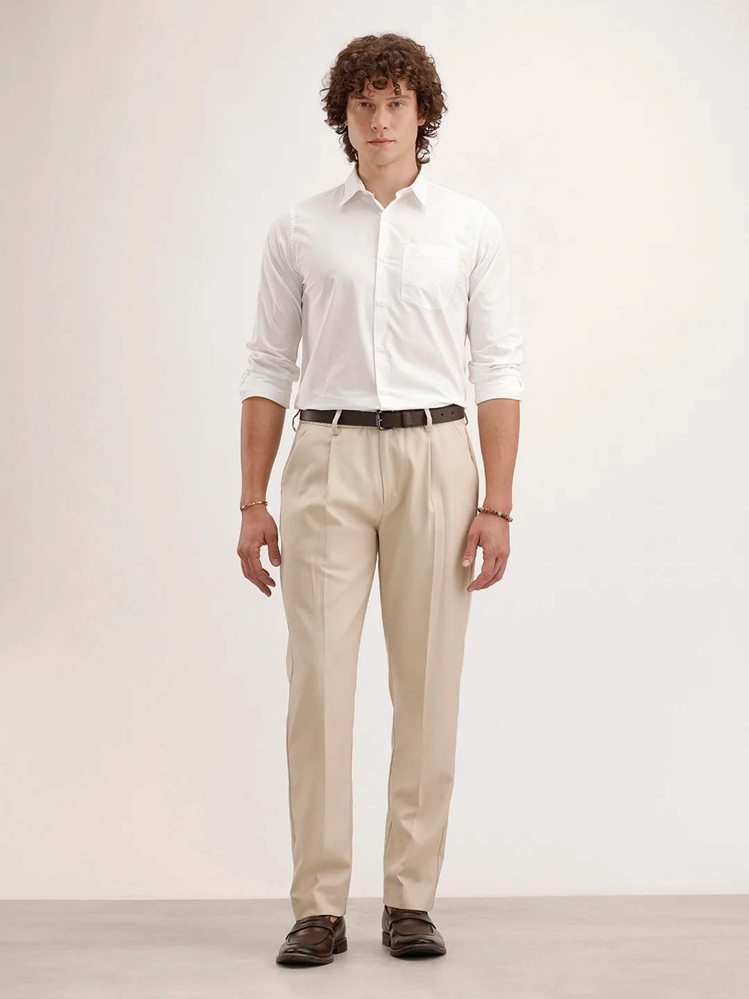Solid Regular Fit Full Sleeve Shirt | White - Image 2