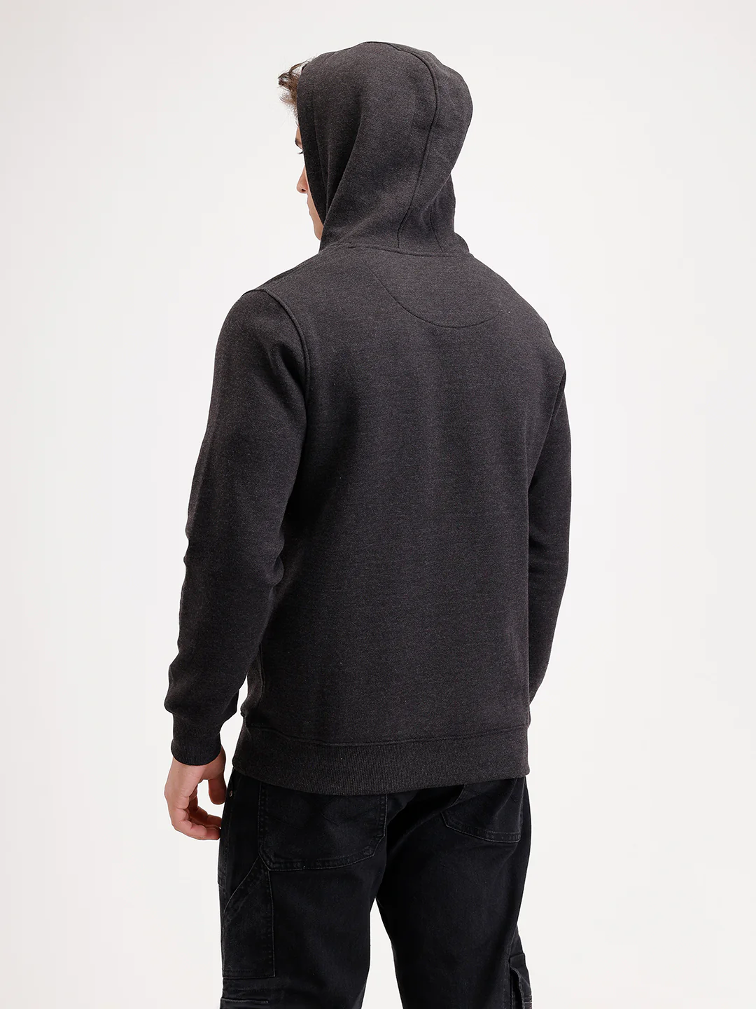 Solid Regular Fit Hoodie  | Grey - Image 3