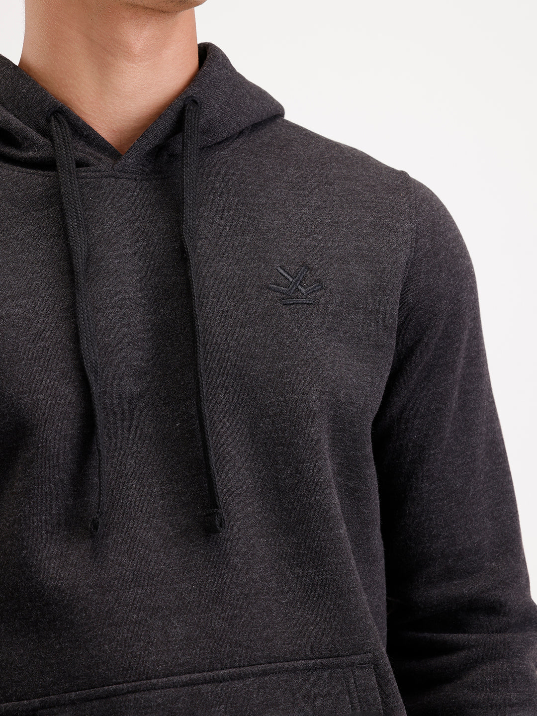 Solid Regular Fit Hoodie  | Grey - Image 5