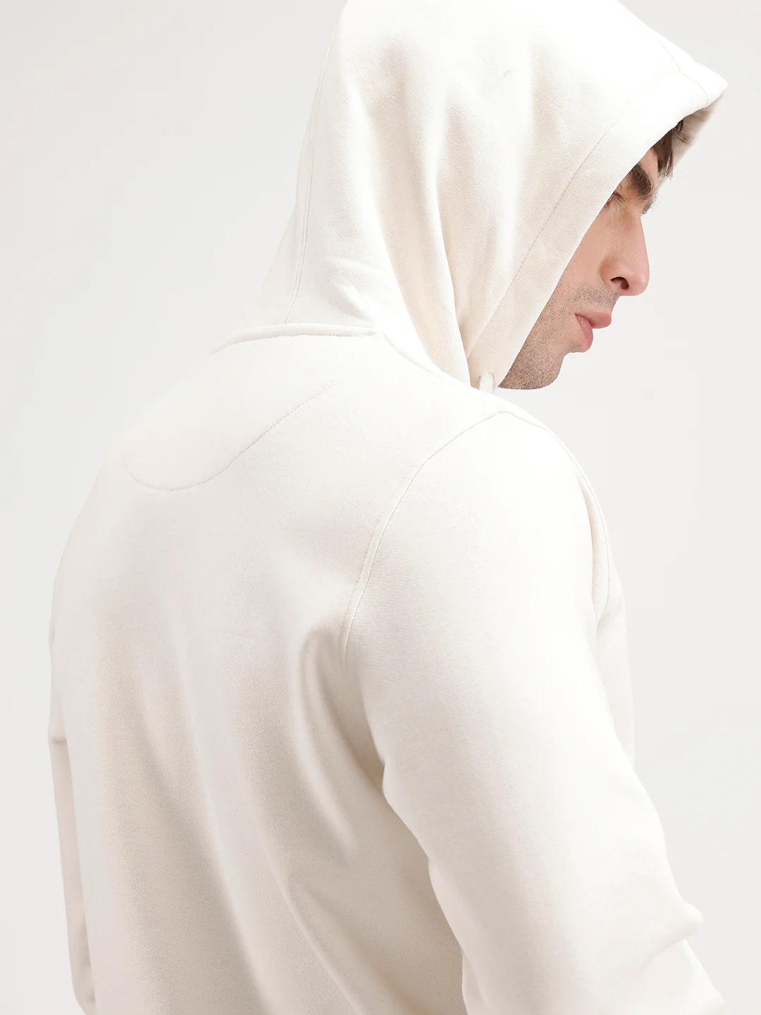 Solid Regular Fit Hoodie | Off White - Image 5