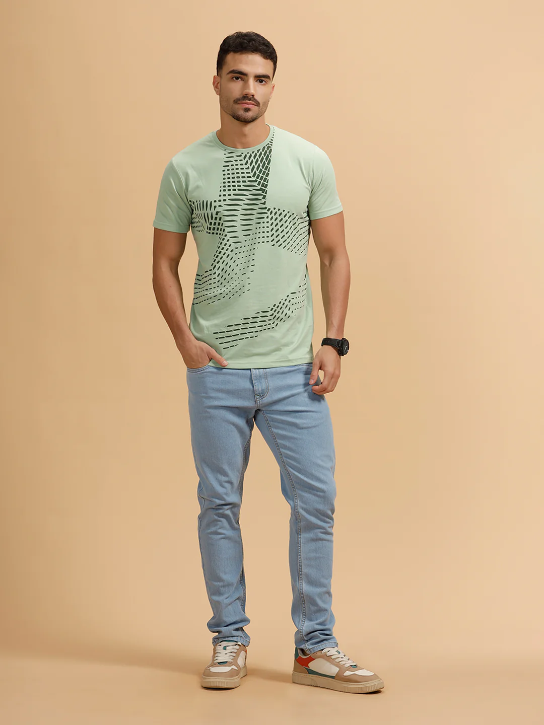 Solid Regular Fit T-Shirt | Light Green - Image 2