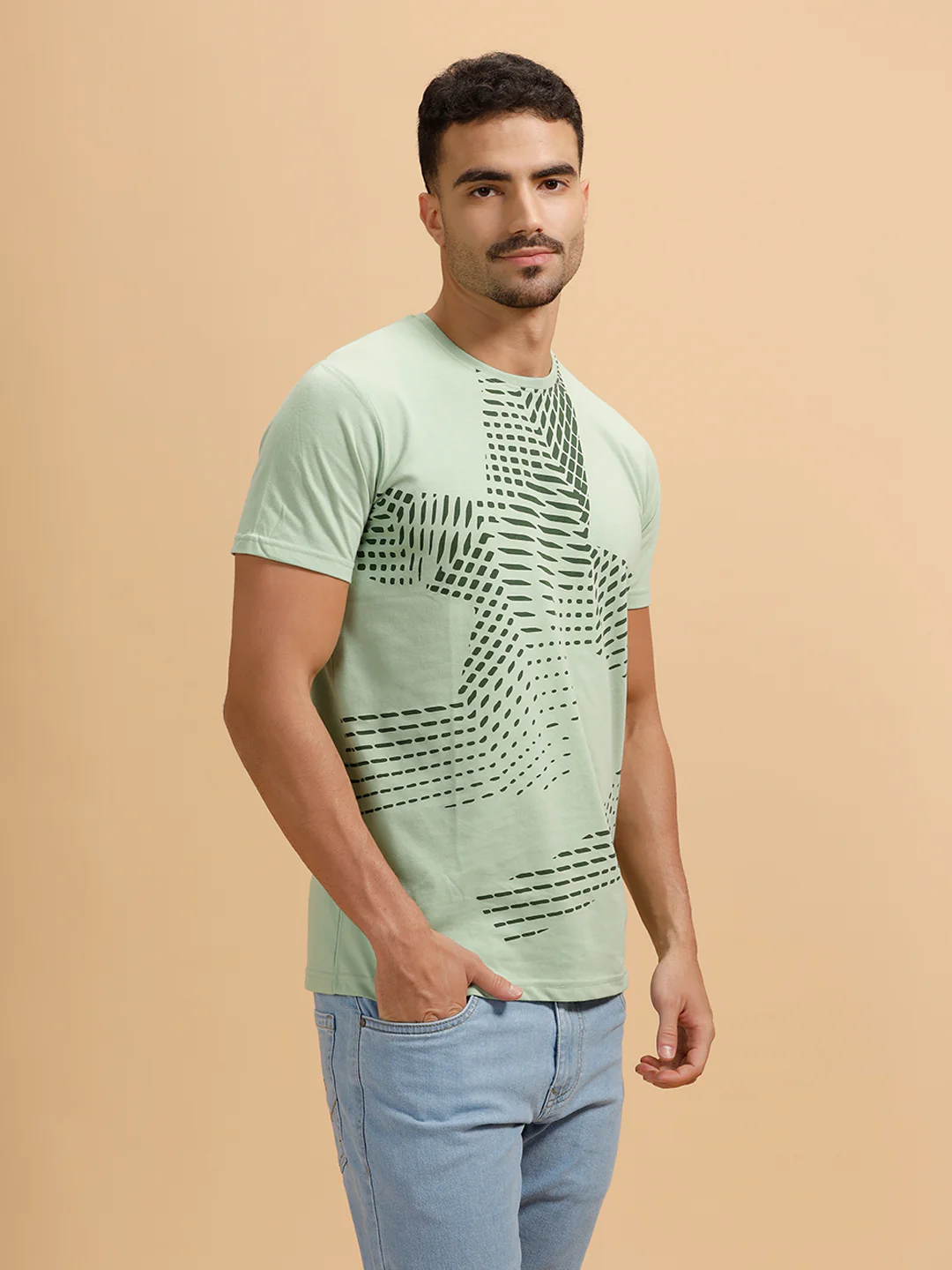 Solid Regular Fit T-Shirt | Light Green - Image 4