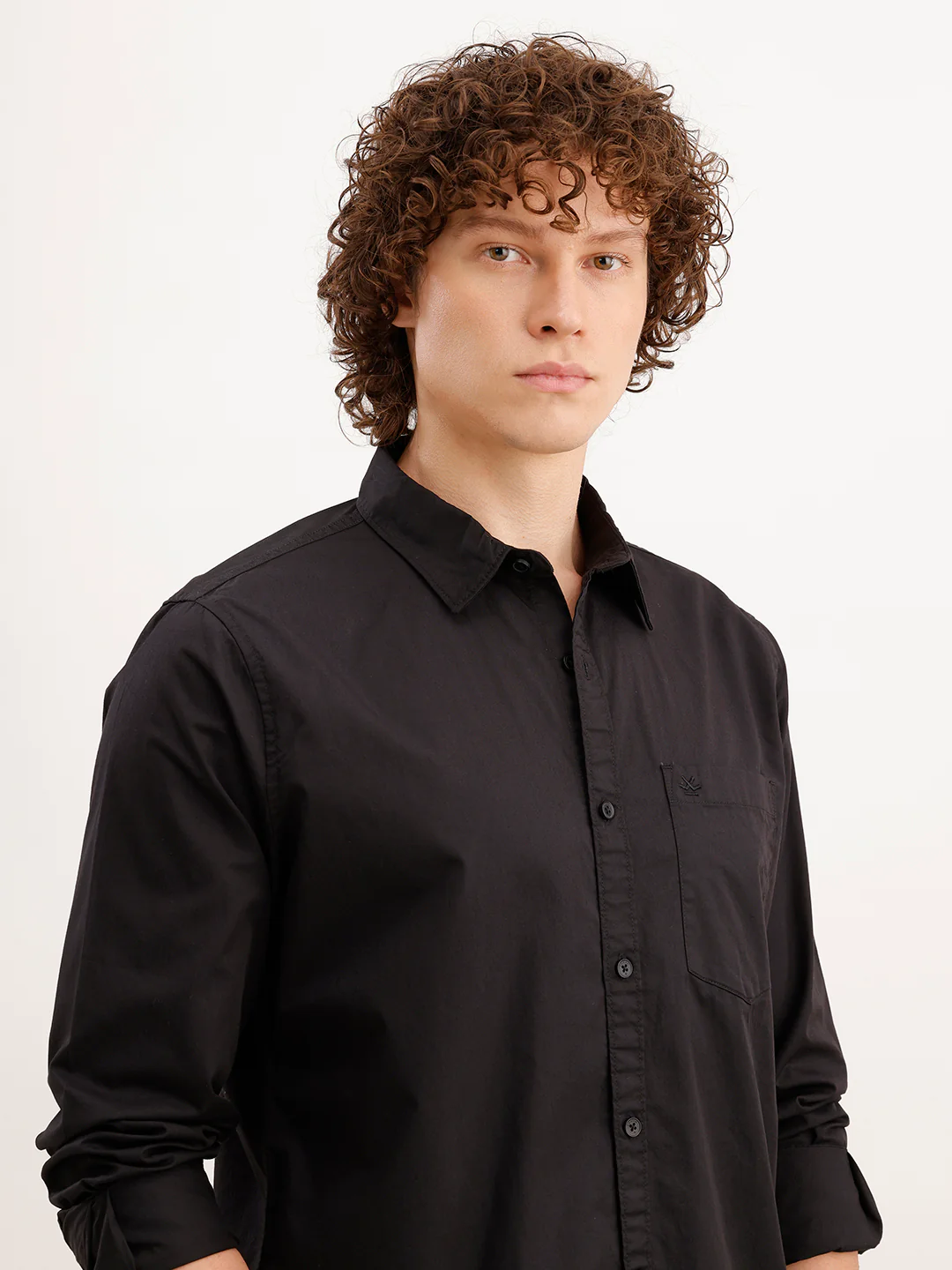 Solid Regular Fit Shirt | Black - Image 6