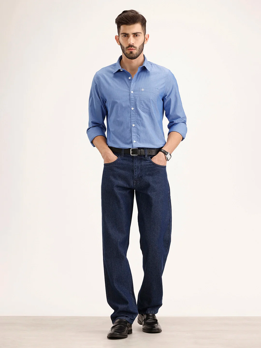 Solid Regular Fit Shirt | Blue - Image 2