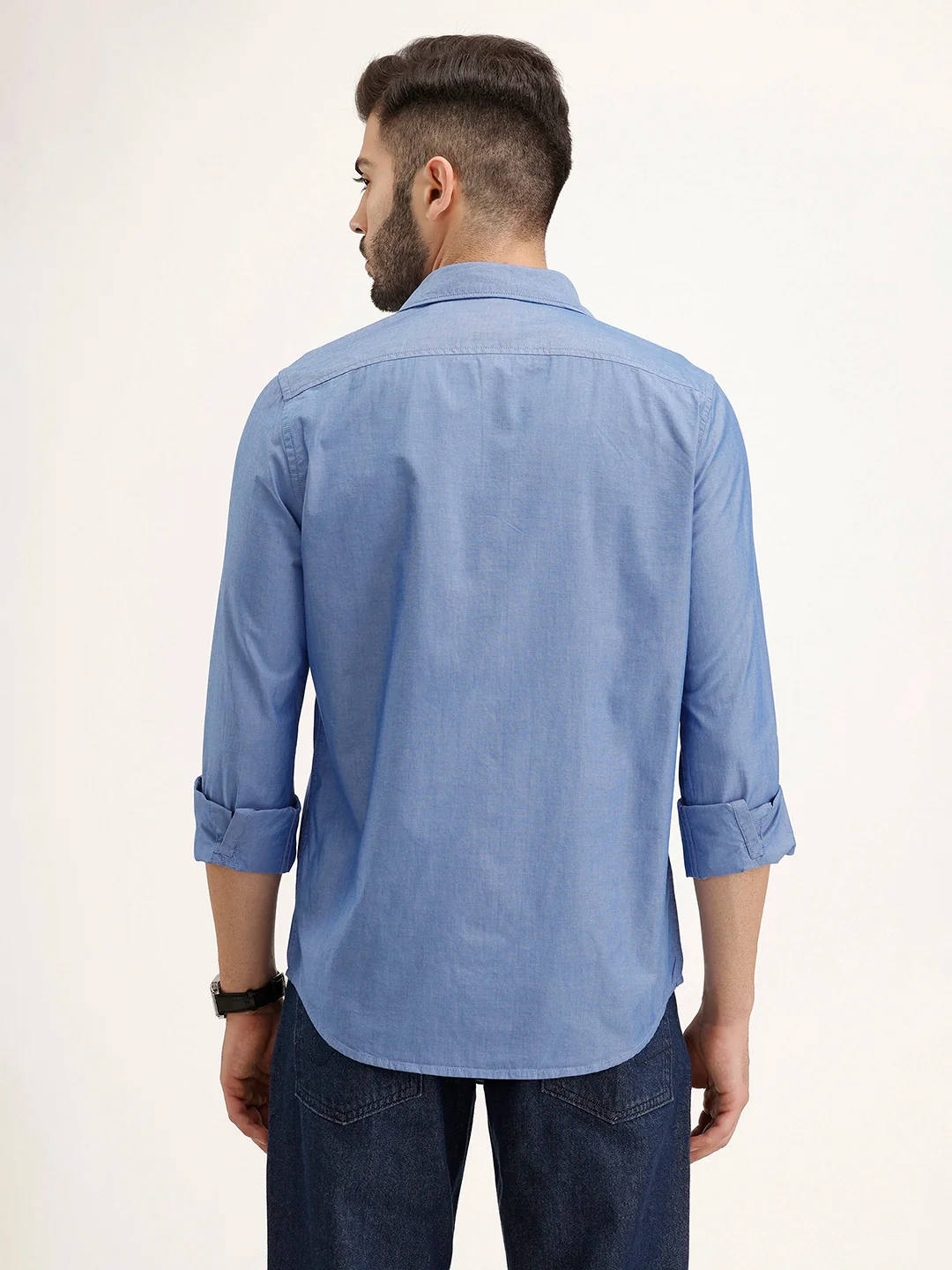 Solid Regular Fit Shirt | Blue - Image 3