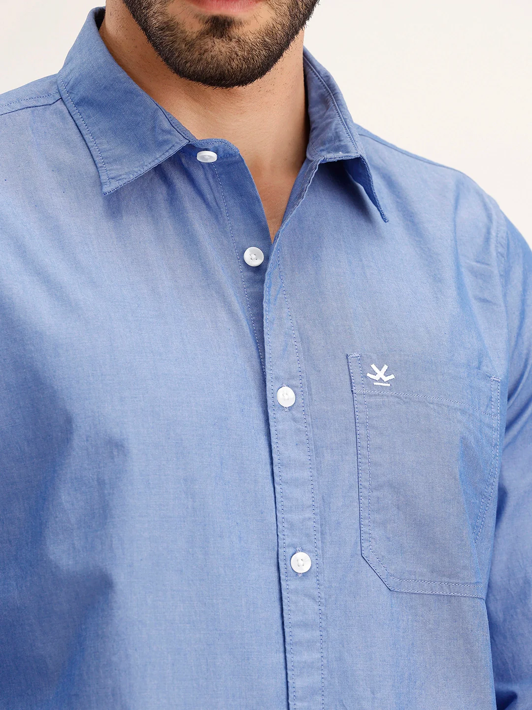 Solid Regular Fit Shirt | Blue - Image 5