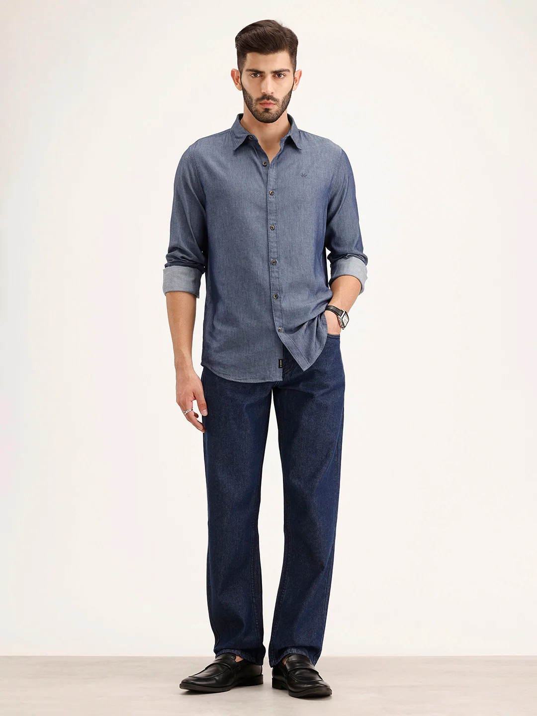 Solid Regular Fit Shirt | Blue - Image 2