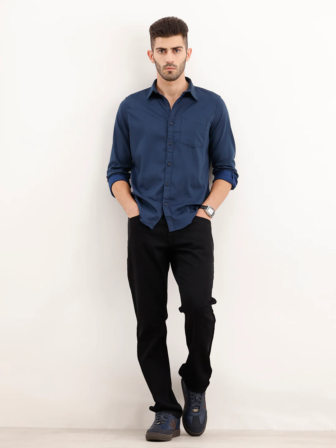 Solid Regular Fit Shirt | Blue - Image 2