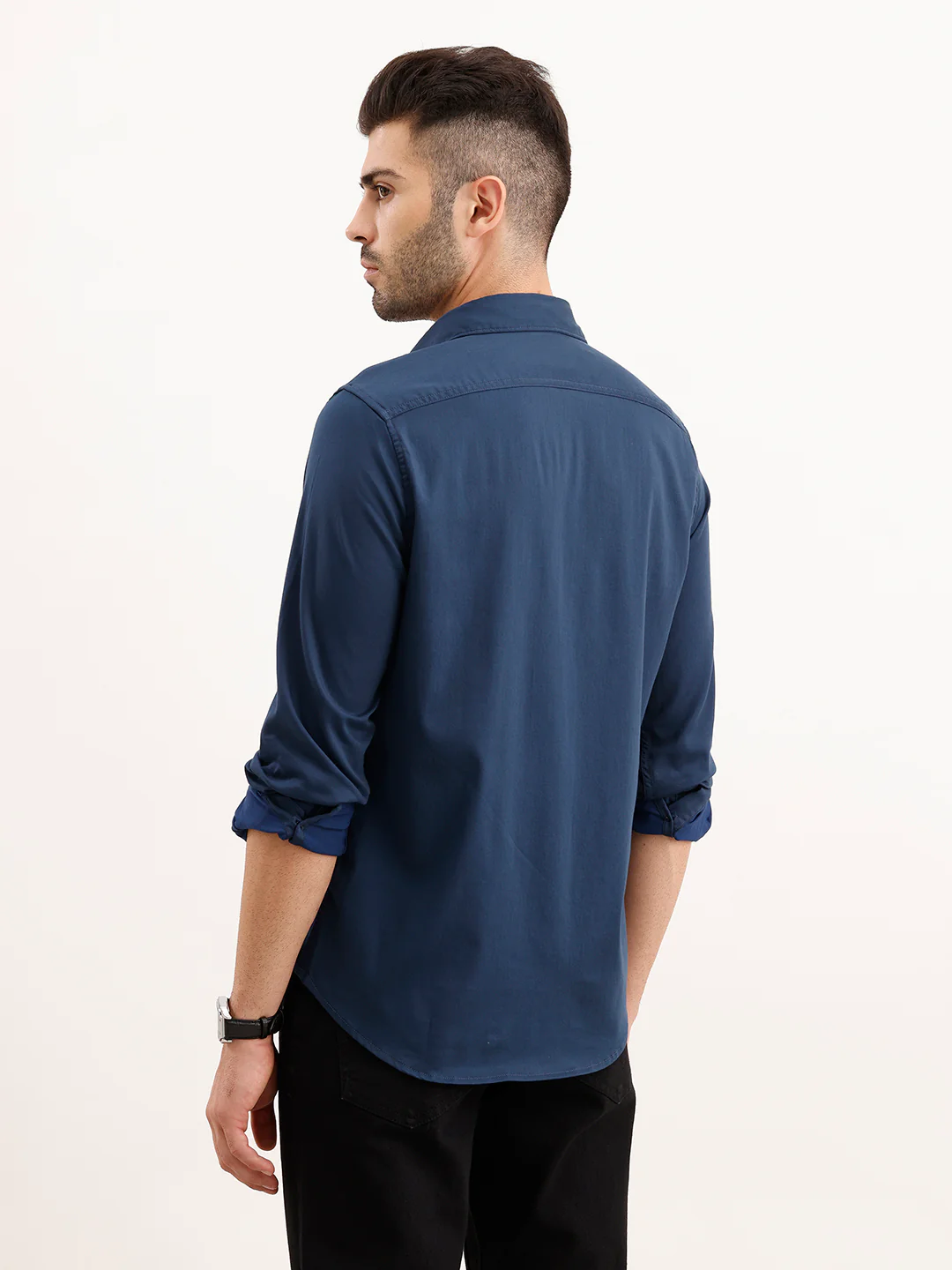 Solid Regular Fit Shirt | Blue - Image 3