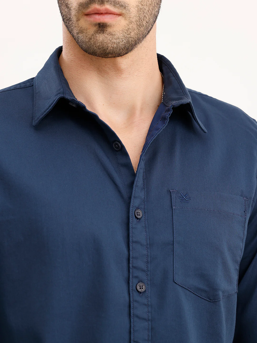 Solid Regular Fit Shirt | Blue - Image 5