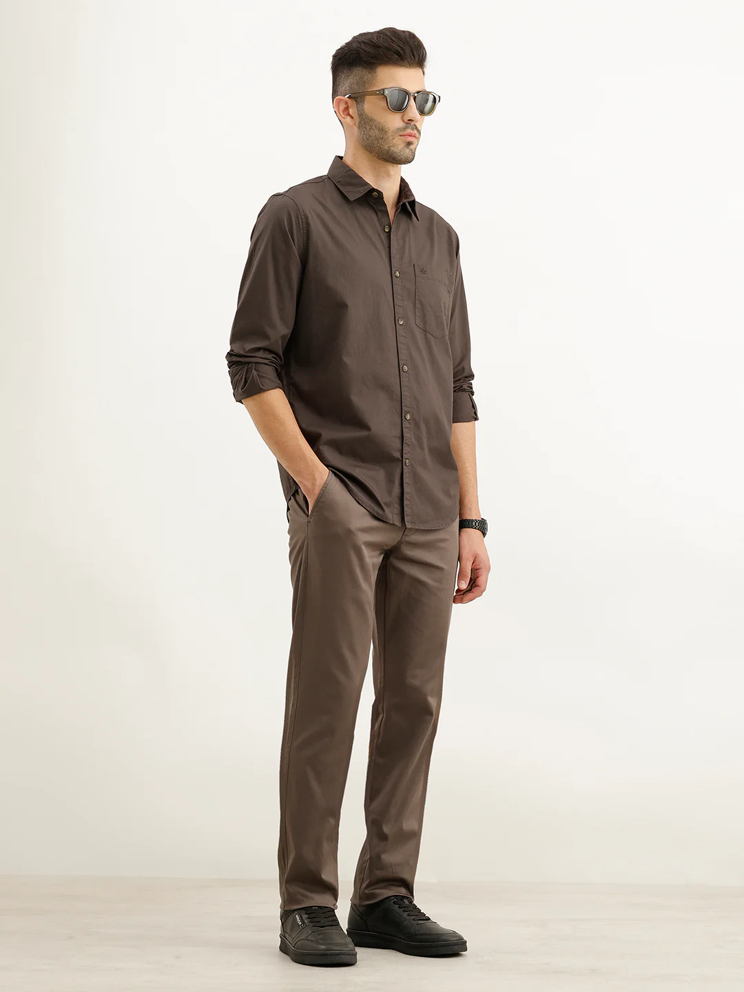 Solid Regular Fit Shirt | Dark Grey - Image 2