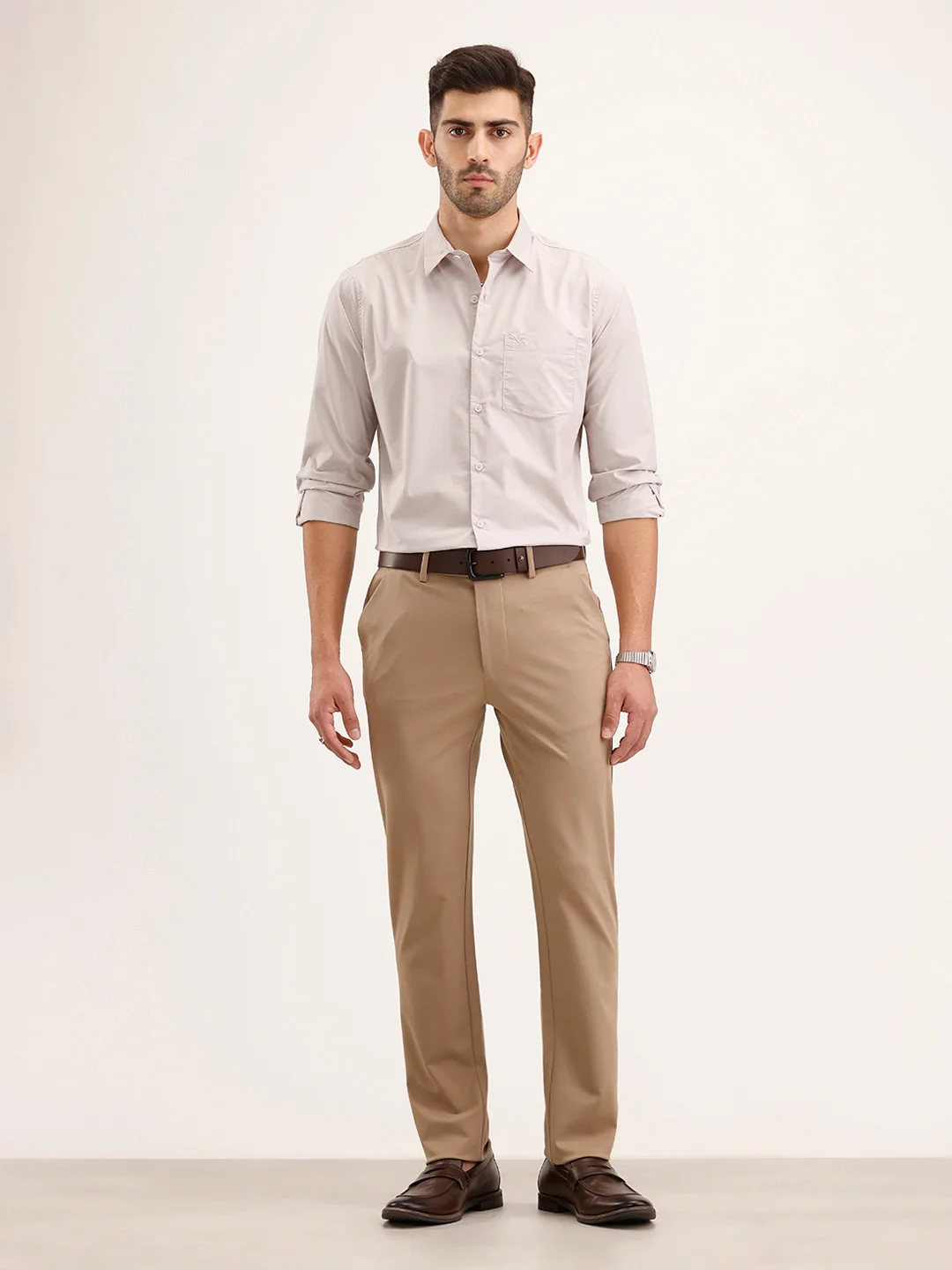 Solid Regular Fit Shirt | Grey - Image 2