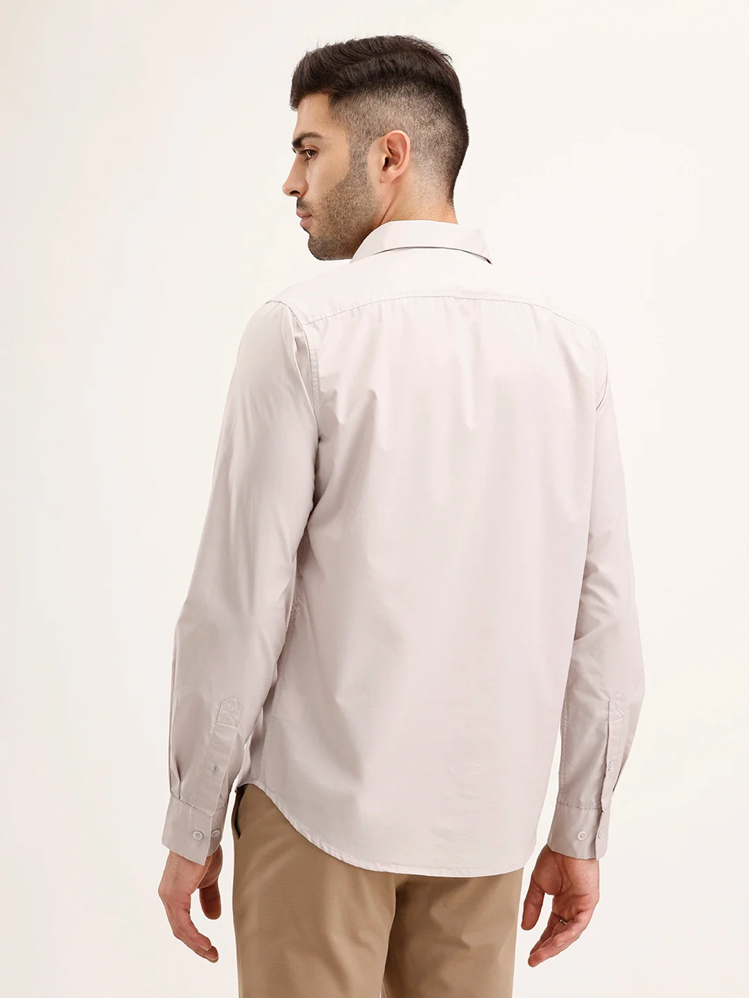 Solid Regular Fit Shirt | Grey - Image 3