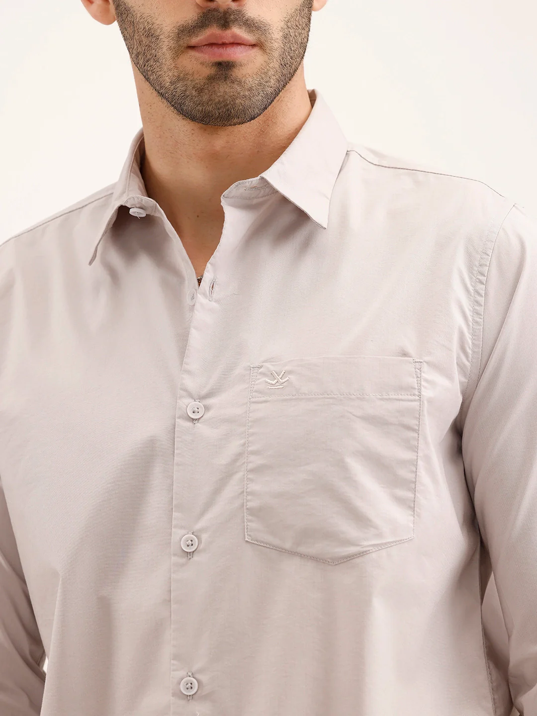 Solid Regular Fit Shirt | Grey - Image 5