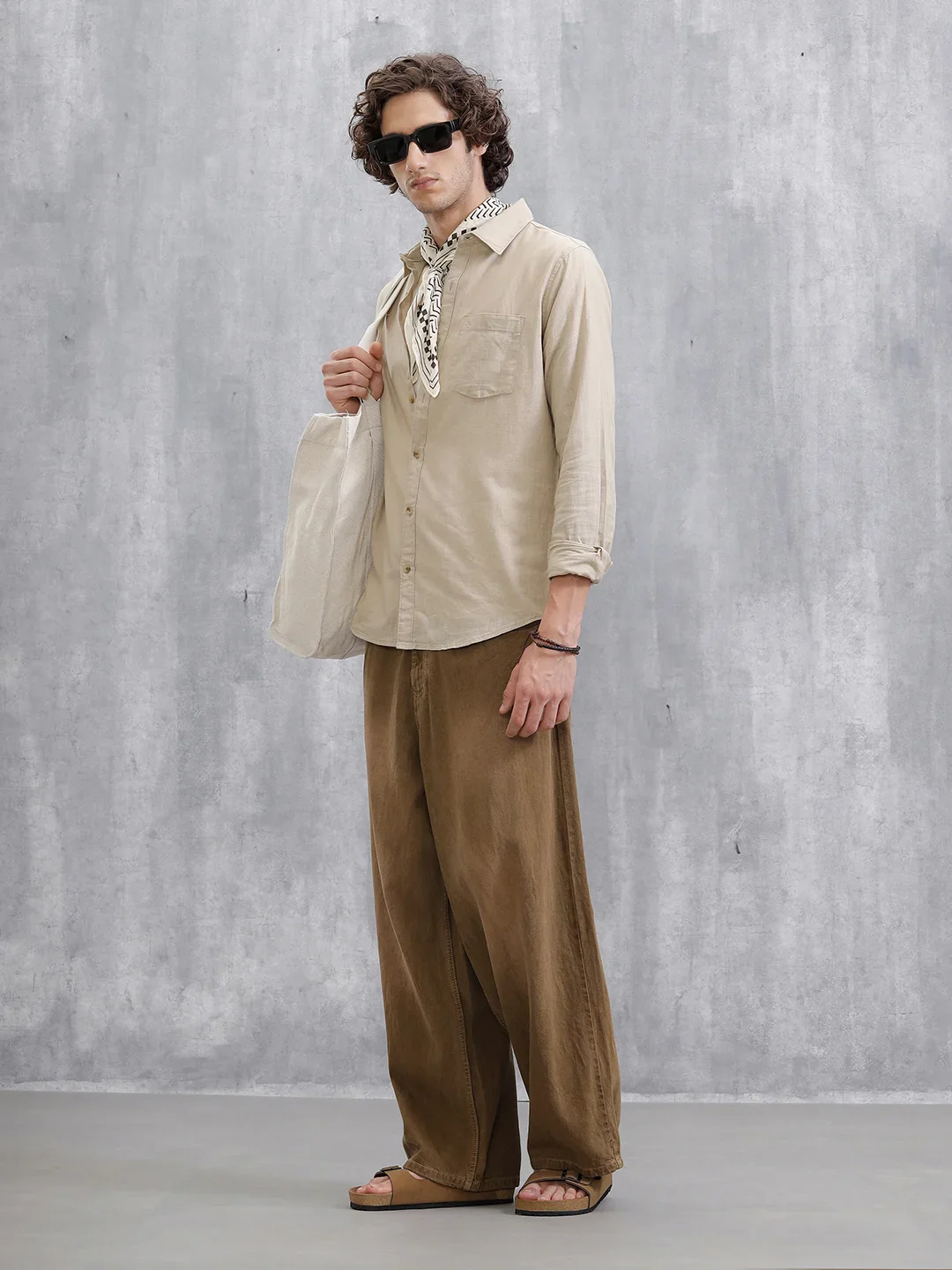 Solid Regular Fit Shirt  | Khaki - Image 2