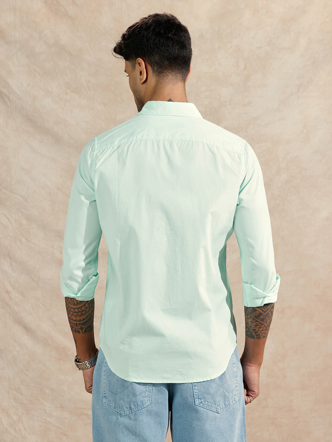 Solid Regular Fit Shirt | Light Green - Image 3