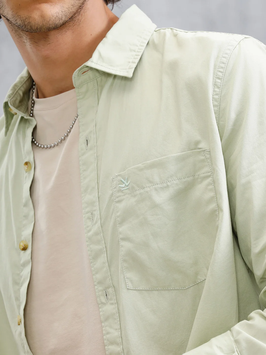 Solid Regular Fit Shirt | Light Green - Image 5