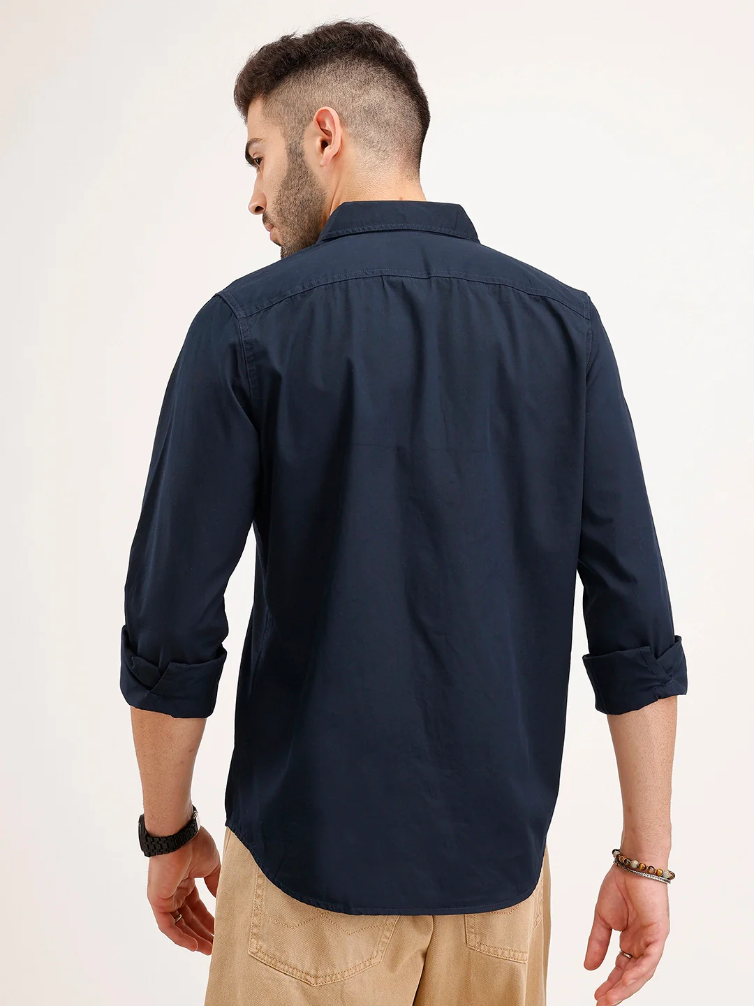 Solid Regular Fit Shirt | Navy Blue - Image 3