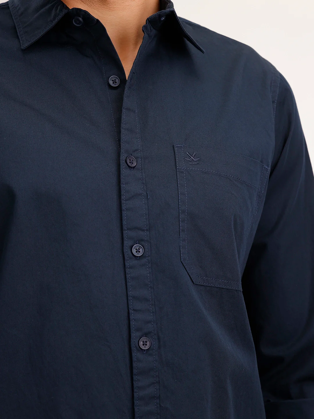 Solid Regular Fit Shirt | Navy Blue - Image 5