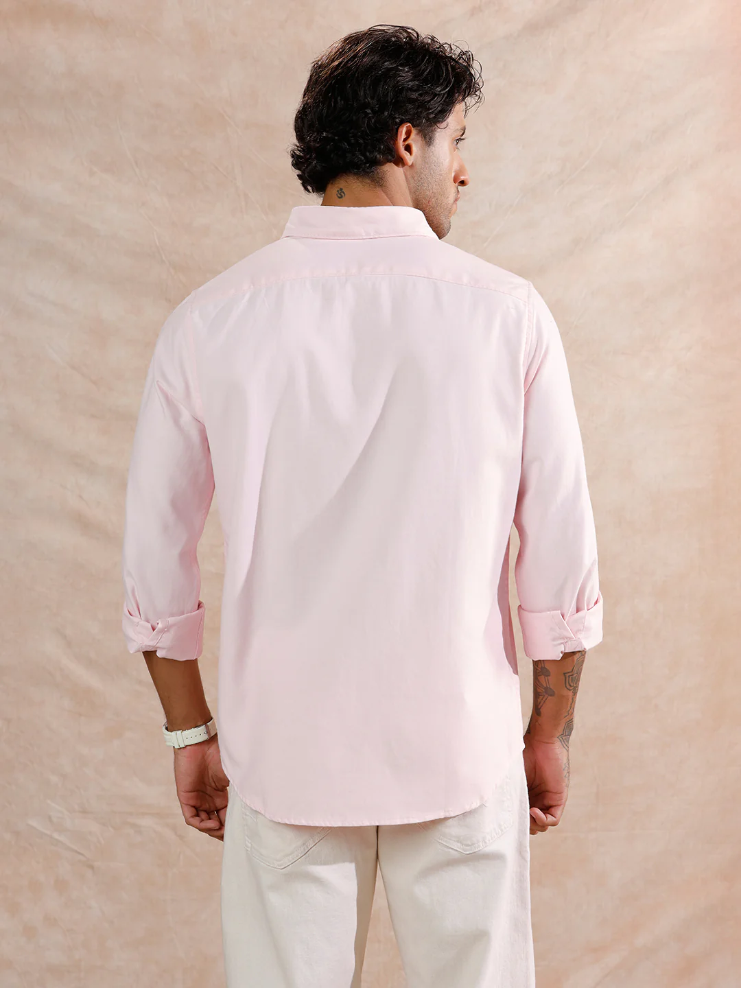 Solid Regular Fit Shirt | Pink - Image 3