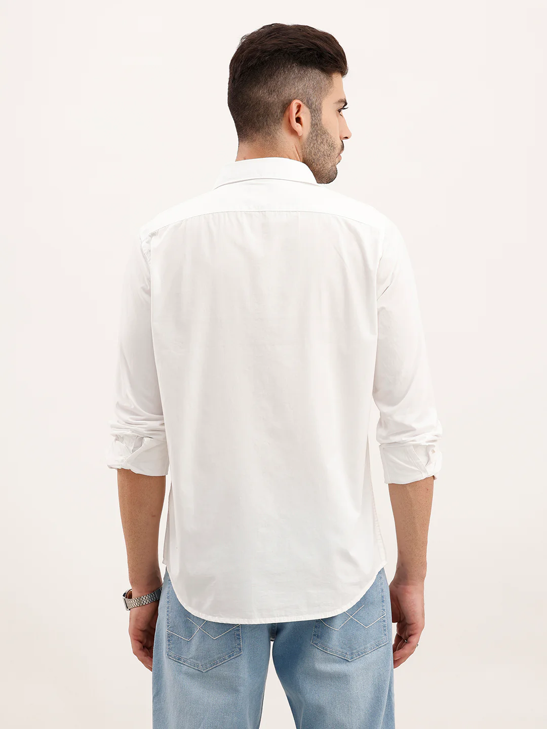 Solid Regular Fit Shirt | White - Image 3