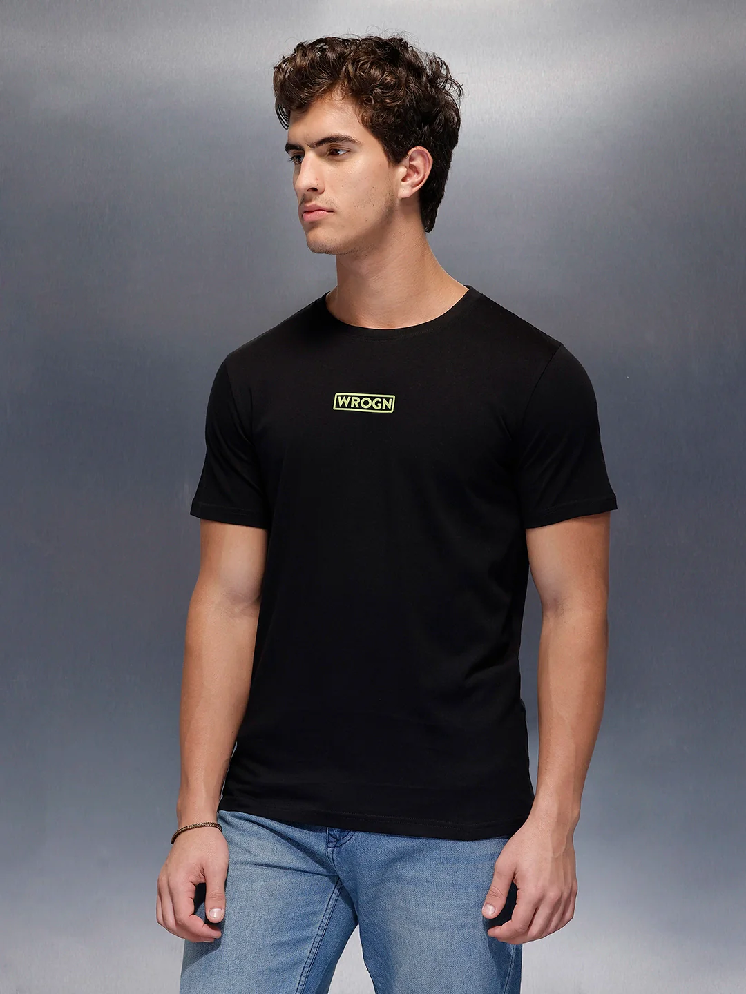 Solid Regular Fit T-Shirt   |  Black - Image 4