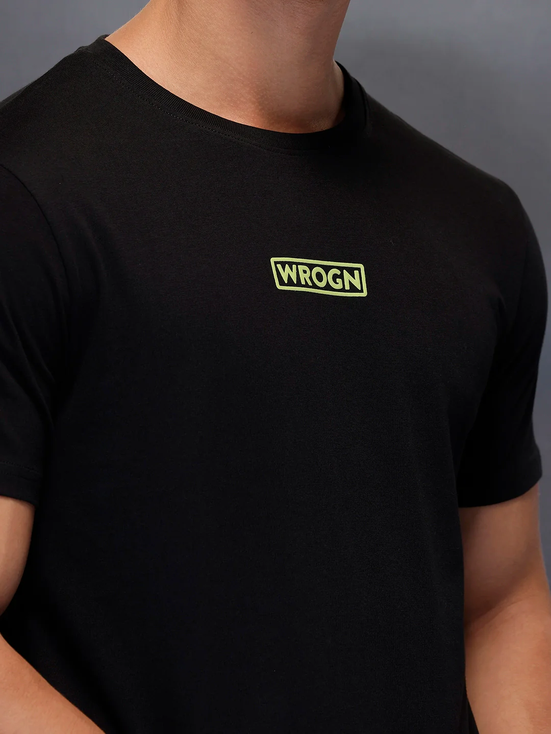 Solid Regular Fit T-Shirt   |  Black - Image 5