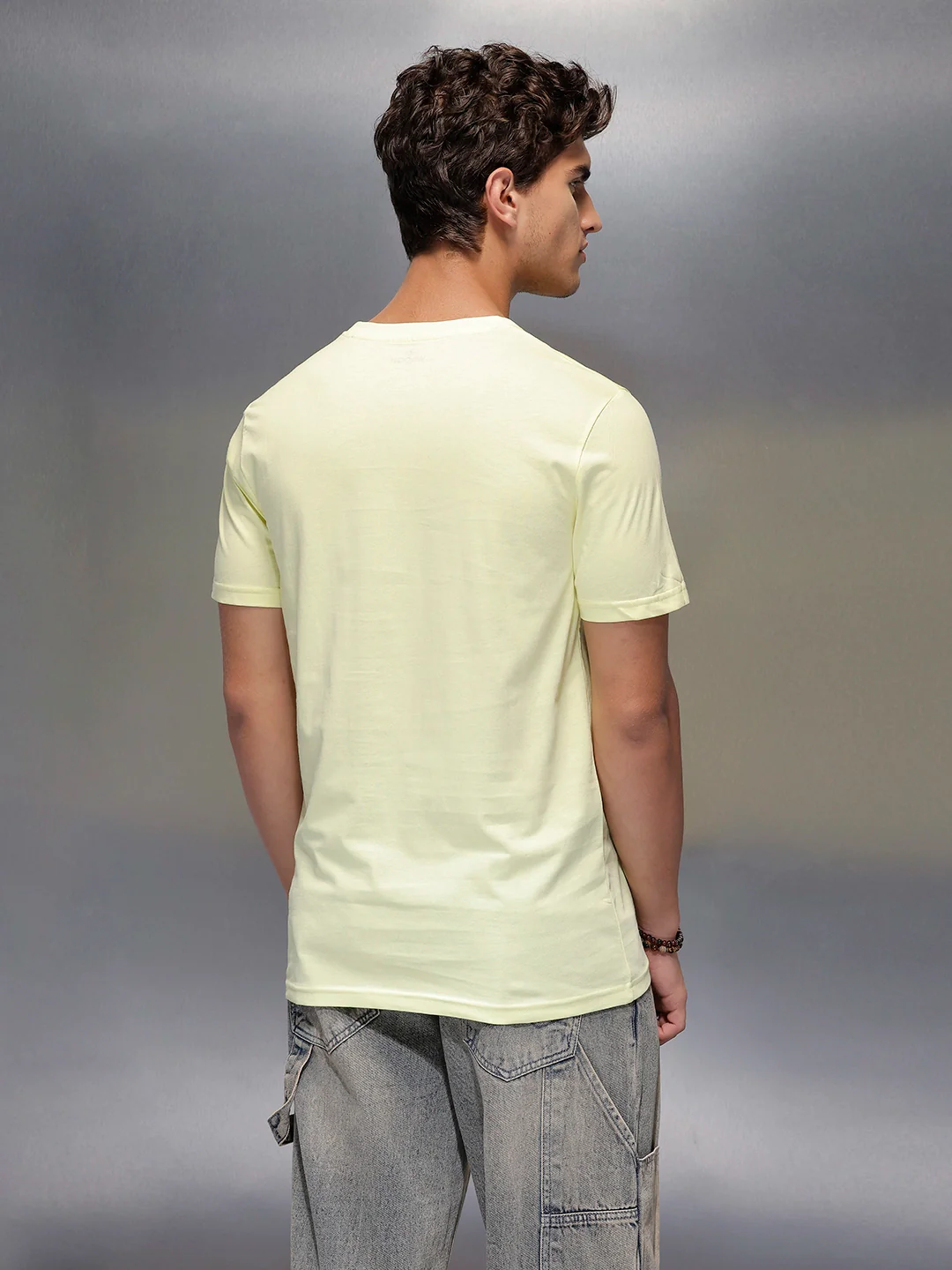 Solid Regular Fit T-Shirt   |  Light Green - Image 3