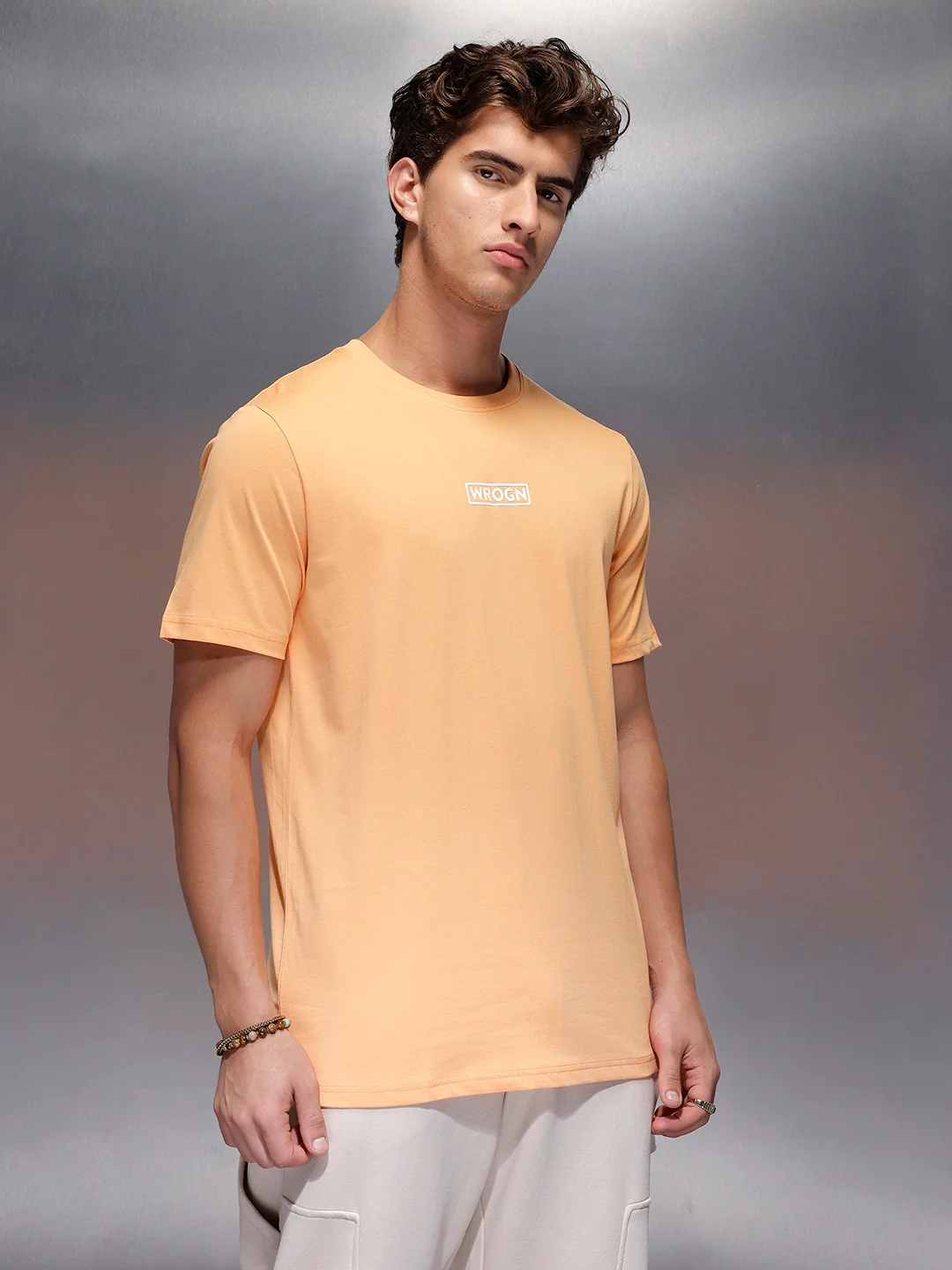 Solid Regular Fit T-Shirt   |  Orange - Image 4