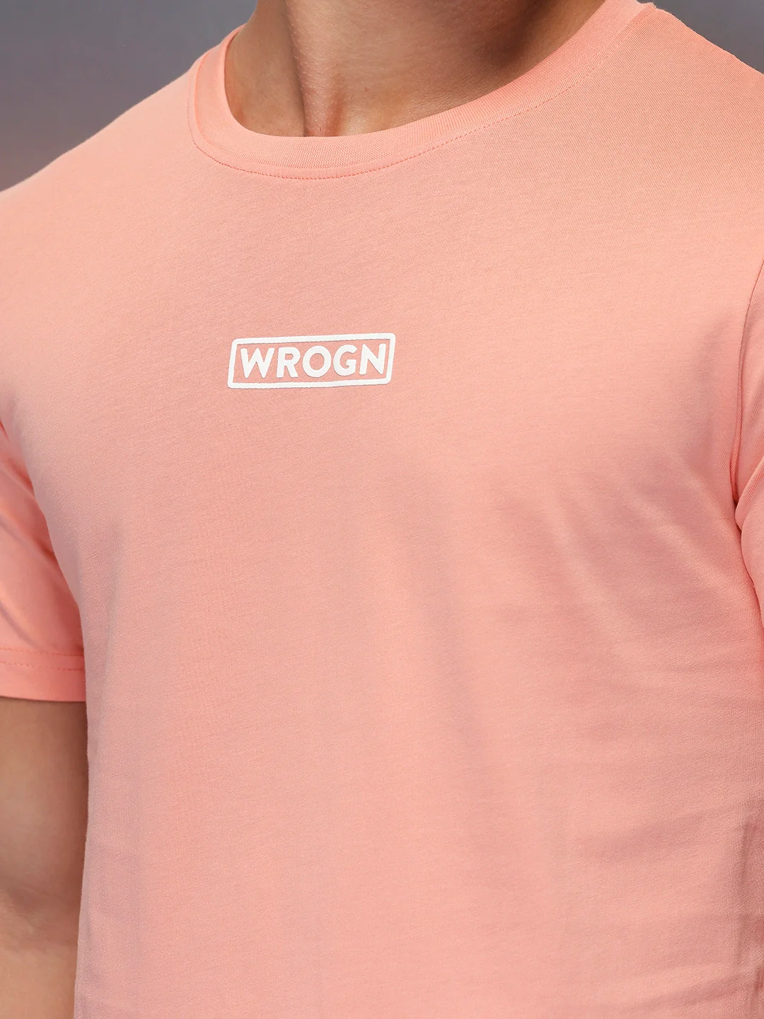 Solid Regular Fit T-Shirt   |  Peach - Image 5