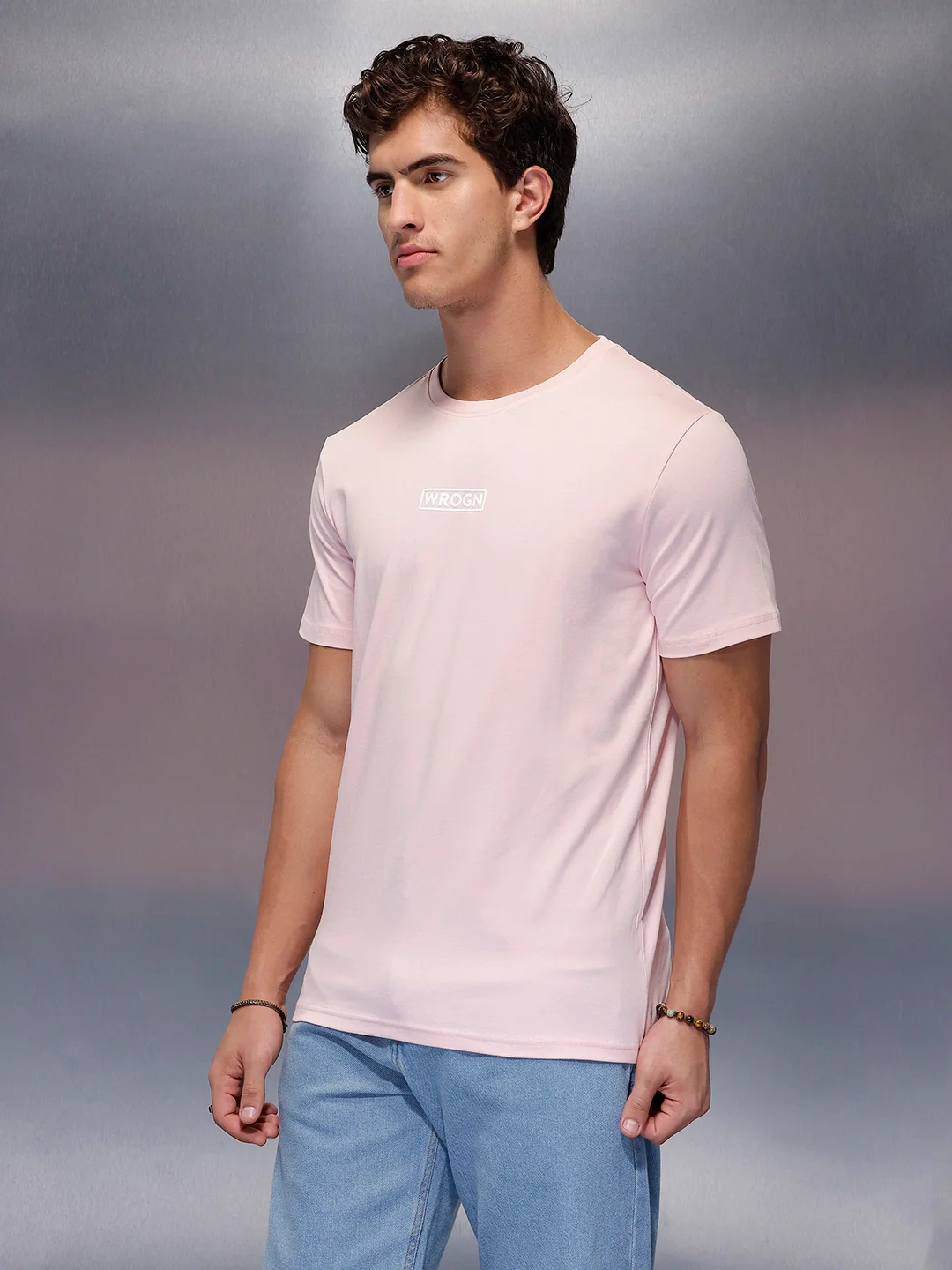 Solid Regular Fit T-Shirt   |  Pink - Image 4