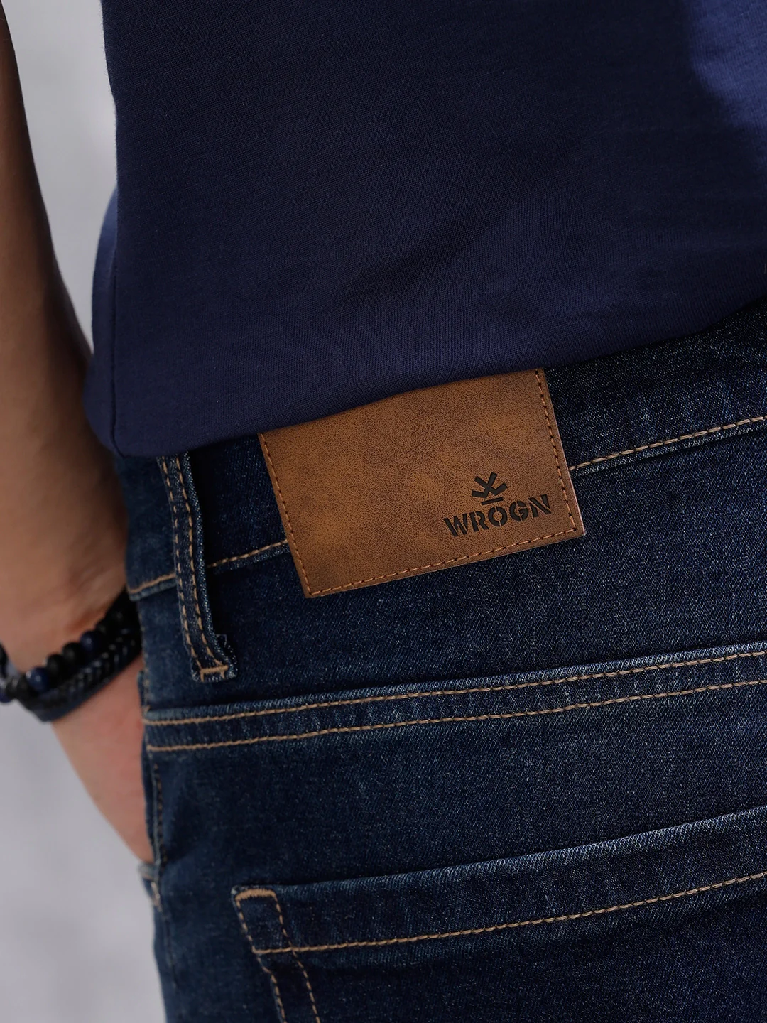Solid Skinny Crop Distressed Jeans | Blue - Image 7