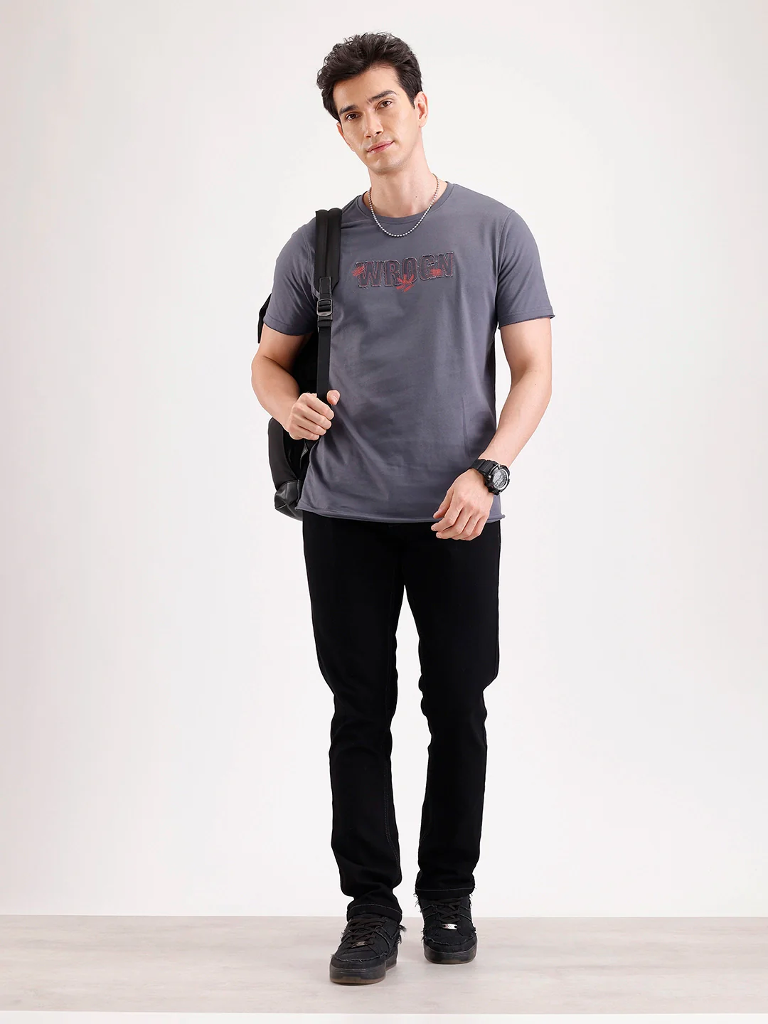 Solid Slim Fit Denim Jeans  | Black - Image 2