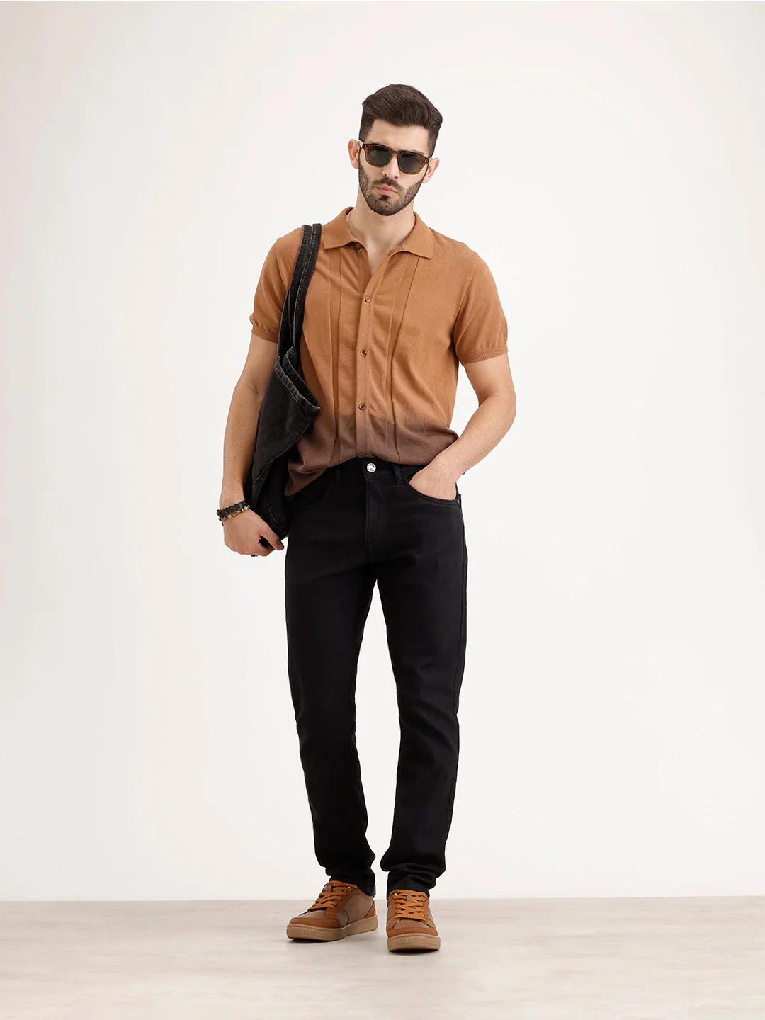 Solid Slim Fit Denim Jeans | Black - Image 2