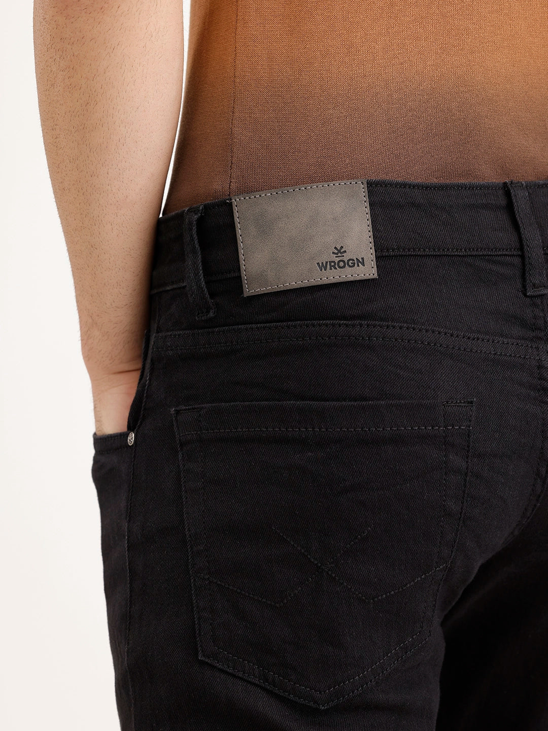 Solid Slim Fit Denim Jeans | Black - Image 6