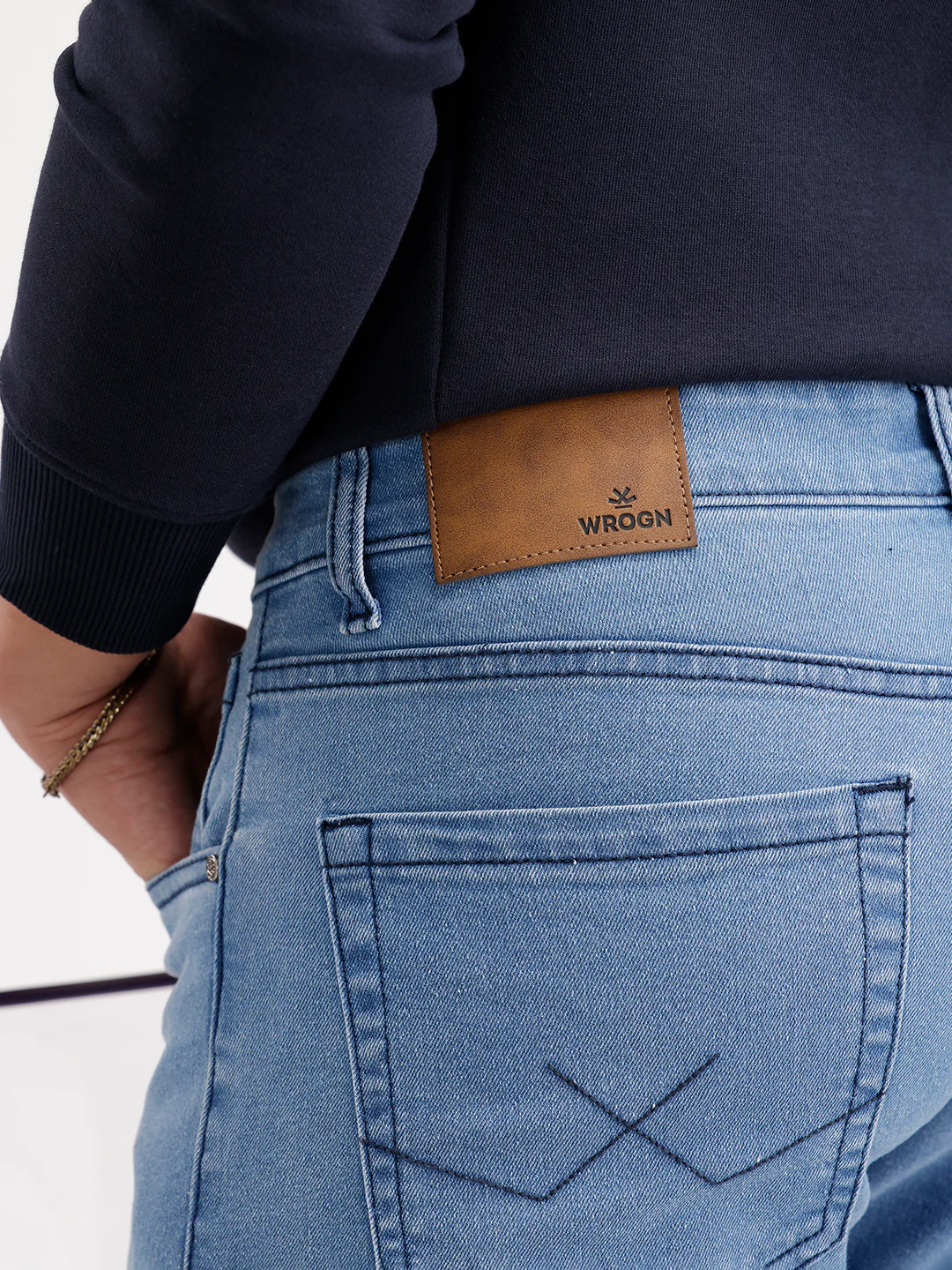 Solid Slim Fit Denim Jeans  | Blue - Image 6
