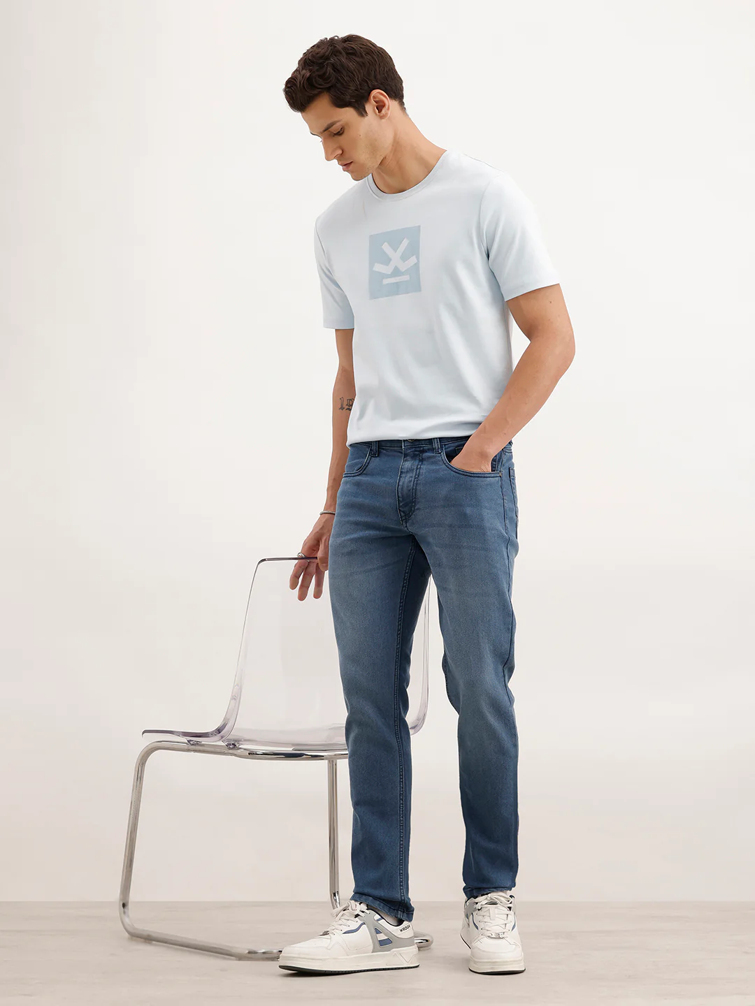 Solid Slim Fit Denim Jeans  | Blue - Image 2