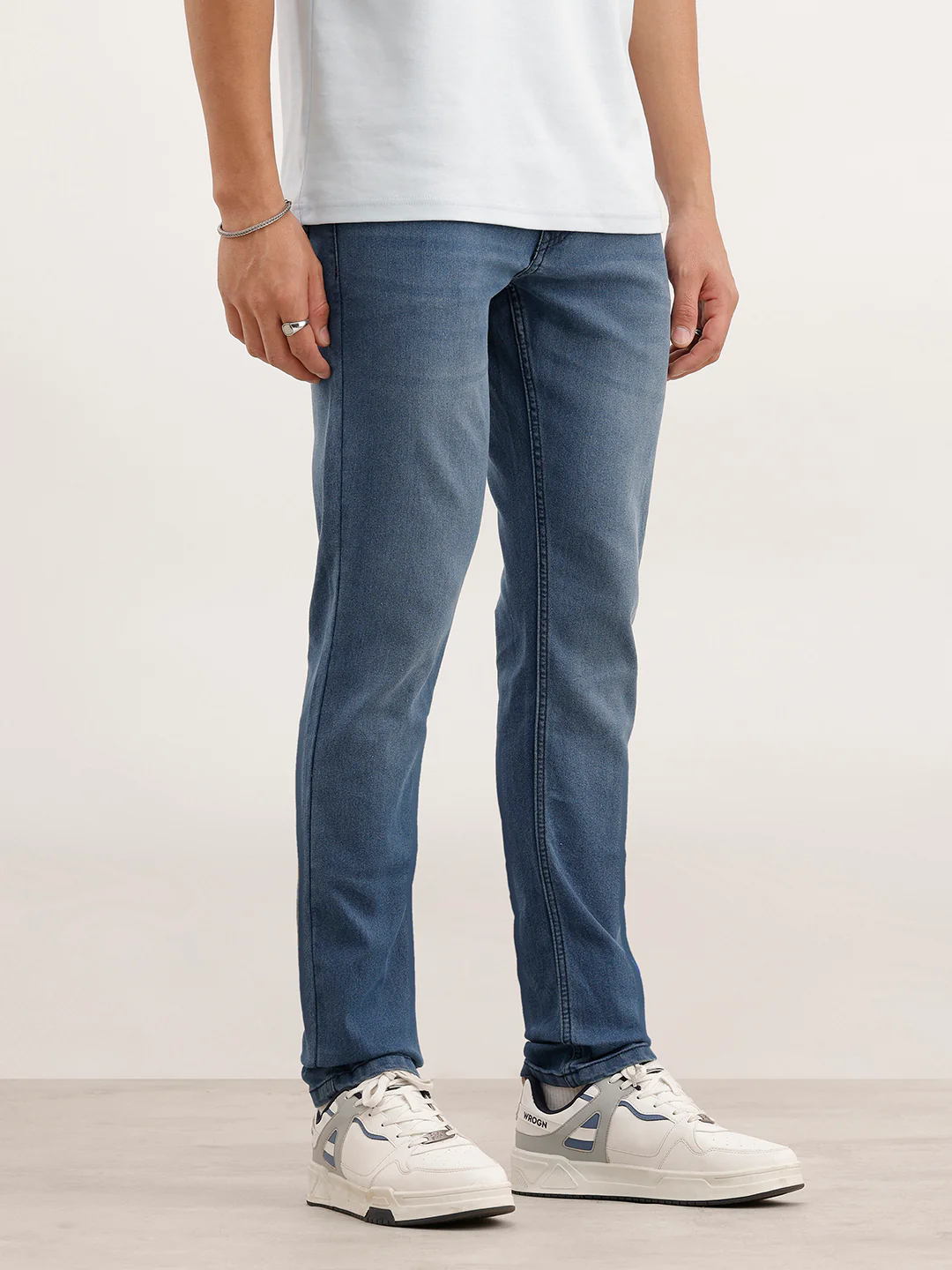 Solid Slim Fit Denim Jeans  | Blue - Image 4