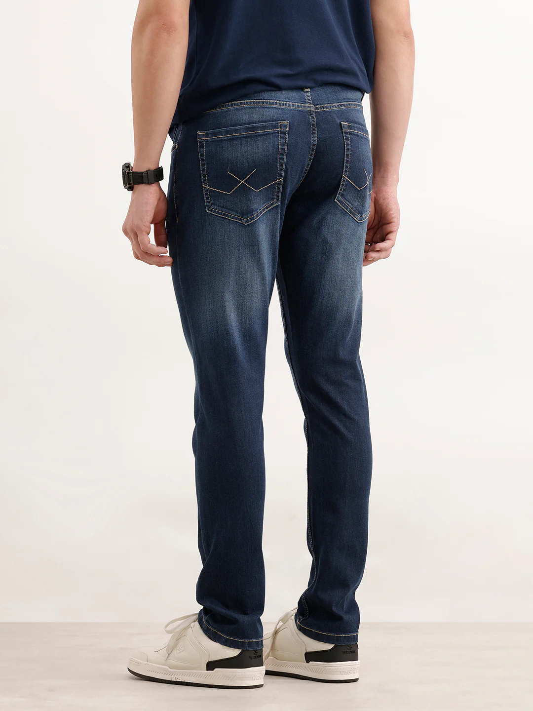 Solid Slim Fit Denim Jeans  | Blue - Image 3